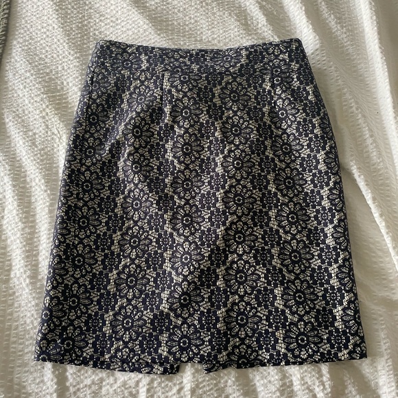 Navy lace midi pencil skirt - Picture 1 of 9